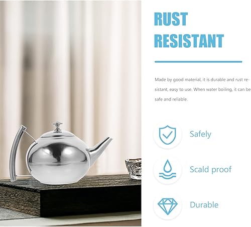 Miniatura 6 de KICHOUSE Hervidor de metal suelto de acero inoxidable extraíble infusor de ollas para campamento conveniente hogar café resistente al desgaste