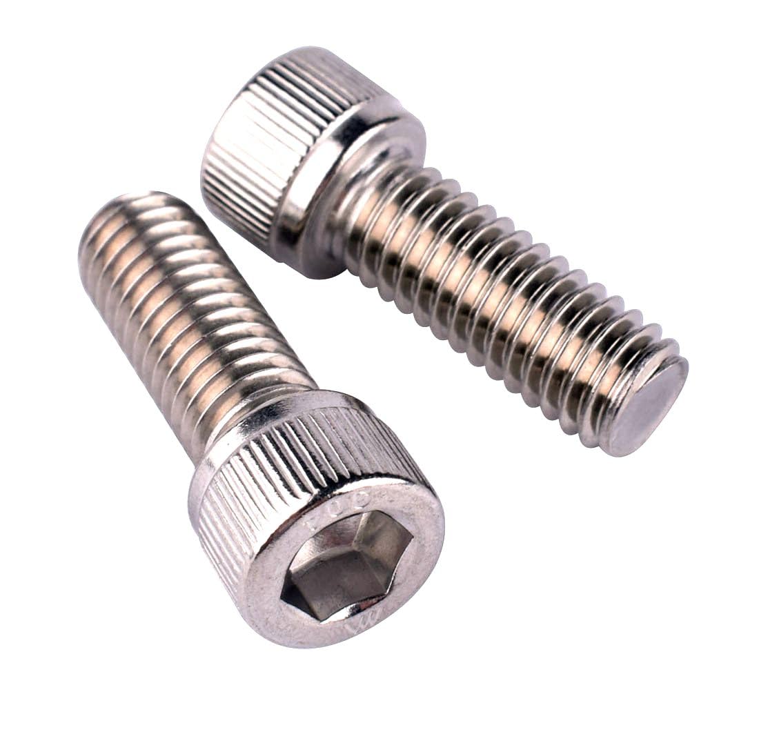 VAMUOEFL #10-24 x 1 Socket Head Screw Bolt (1/4" to 2" Available), Allen Hex Drive, 304 Stainless Steel 18-8, Machine Coarse Thread UNC, Quantity