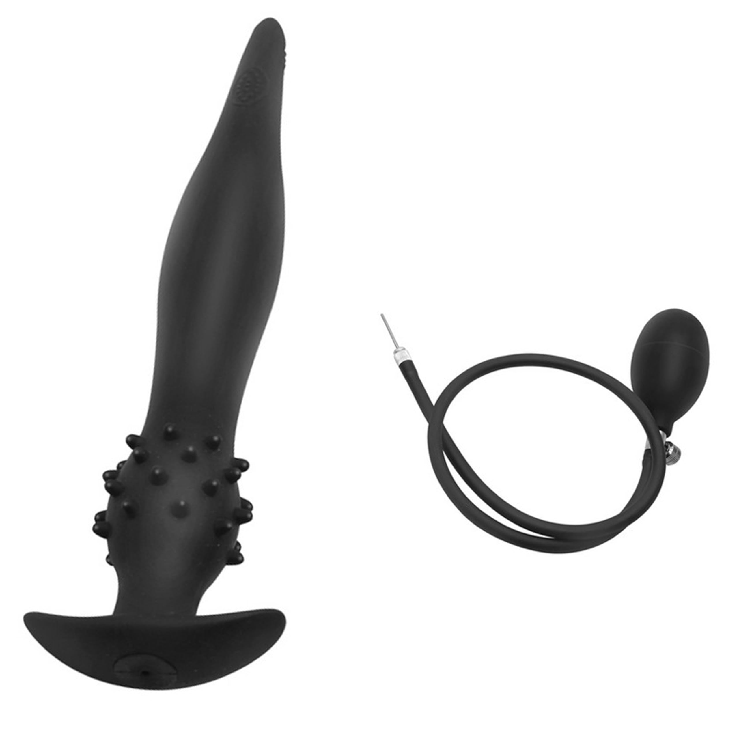 FOPS Plug Anale Gonfiabile per Uomo Donna 25-34cm Divaricatore Anale XL Silicone Nero Sex Toy per Stimolazione Profonda Regolabile D22-12
