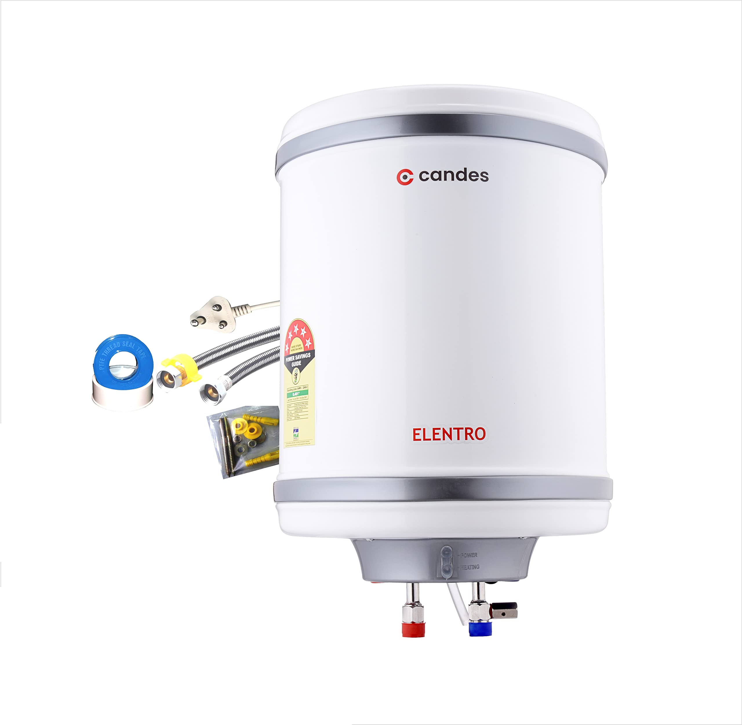 Buy Candes Geyser 15 Litre | 1 Year Warranty | Water Heater for Home, Water  Geyser, Water Heater, Electric Geyser, 5 Star Rated Automatic Instant Storage  Water Heater, 2KW - Elentro (White)