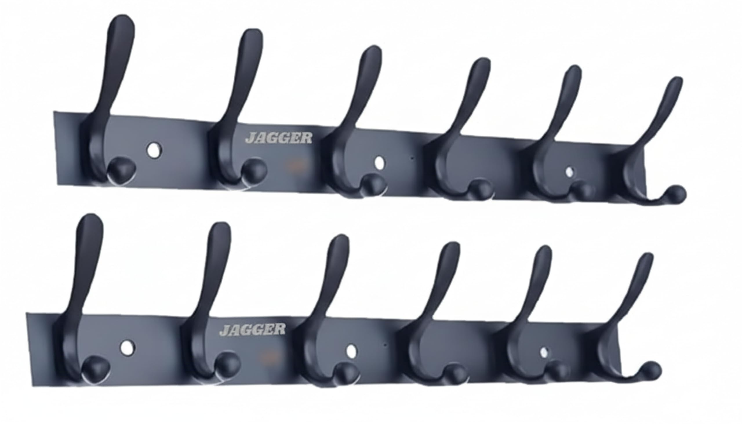 JAGGER JAG334 Wall Mounted Stainless Steel Wall Hooks for Hanging Cloth/Towel Hangers/Key Ring Holder/Door Hangers/Hook Rail/Bthroom Hanger [ Combo Pack of 2 ] (Black, 6 PIN Hook)-image-33