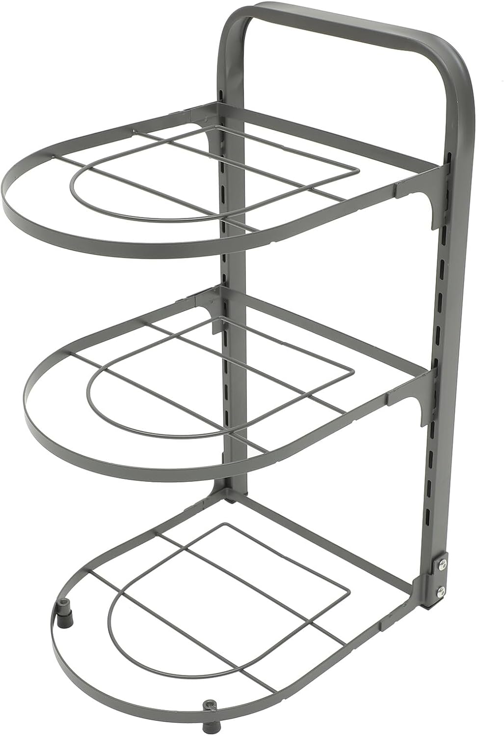 Heavy Duty Carbon Steel Kitchen Pot Rack Multi-layer Foldable Pan Organizer for Under Sink Cabinet Storage Space-saving Household Cookware Rack for Steam Pots Saucepans and Pans