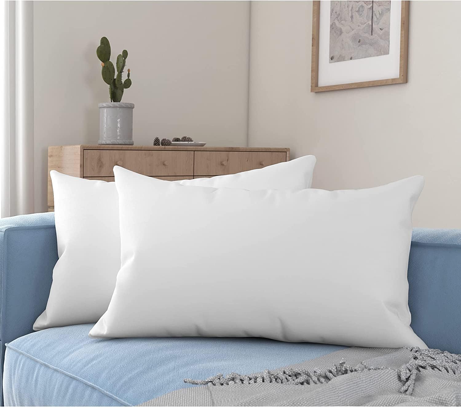 Wakewell Pillow, Set/Pack of 2 Microfibre Pillows, 61 x 41 cm, White (2 Pillows)