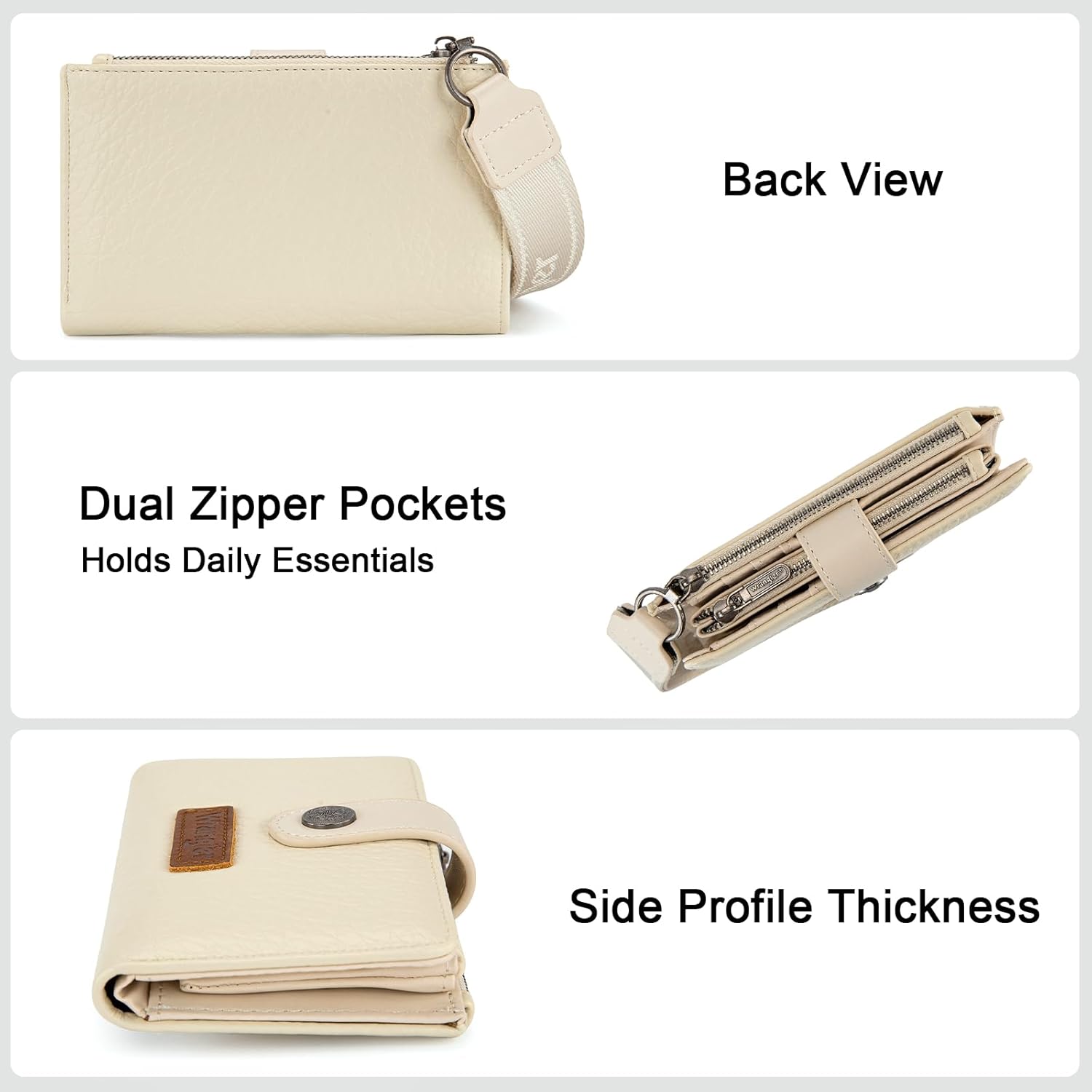 Montana West Wrangler Beige Wallet Women with RFID Lining