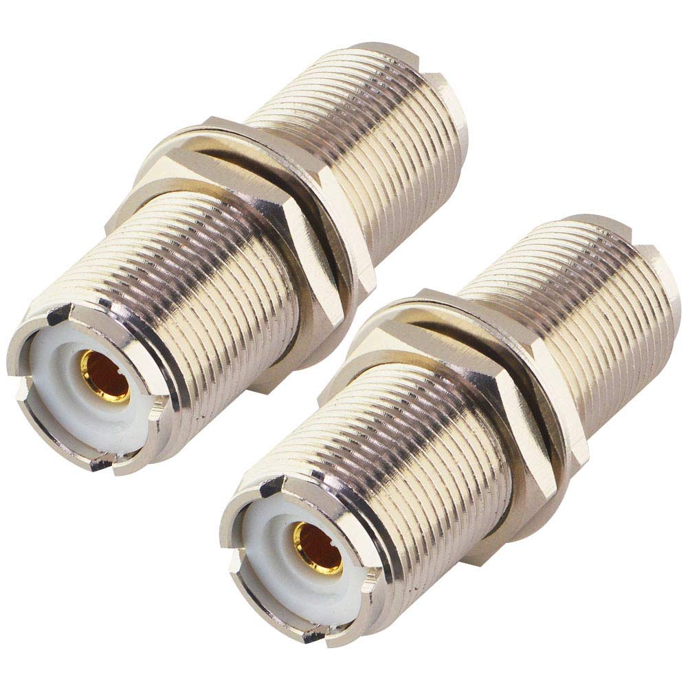 BOOBRIE Conector De Anteparo UHF RF UHF Adaptador Coaxial UHF Fêmea Para UHF Fêmea Conector Fêmea SO239 Para SO239 Conector De Anteparo De Baixa Perda Fêmea Para Fêmea Adaptador Coaxial 4,5 Cm