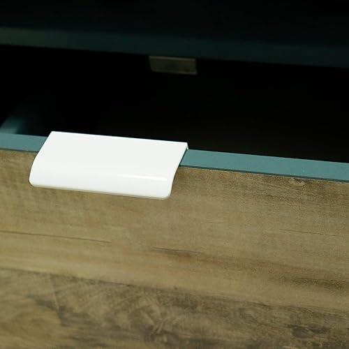 Miniatura 10 de Tsnamay 10 tiradores de superficie de arco blanco de 1.97 pulgadas, tiradores de borde blanco, manijas de cajón de muebles, manija oculta de