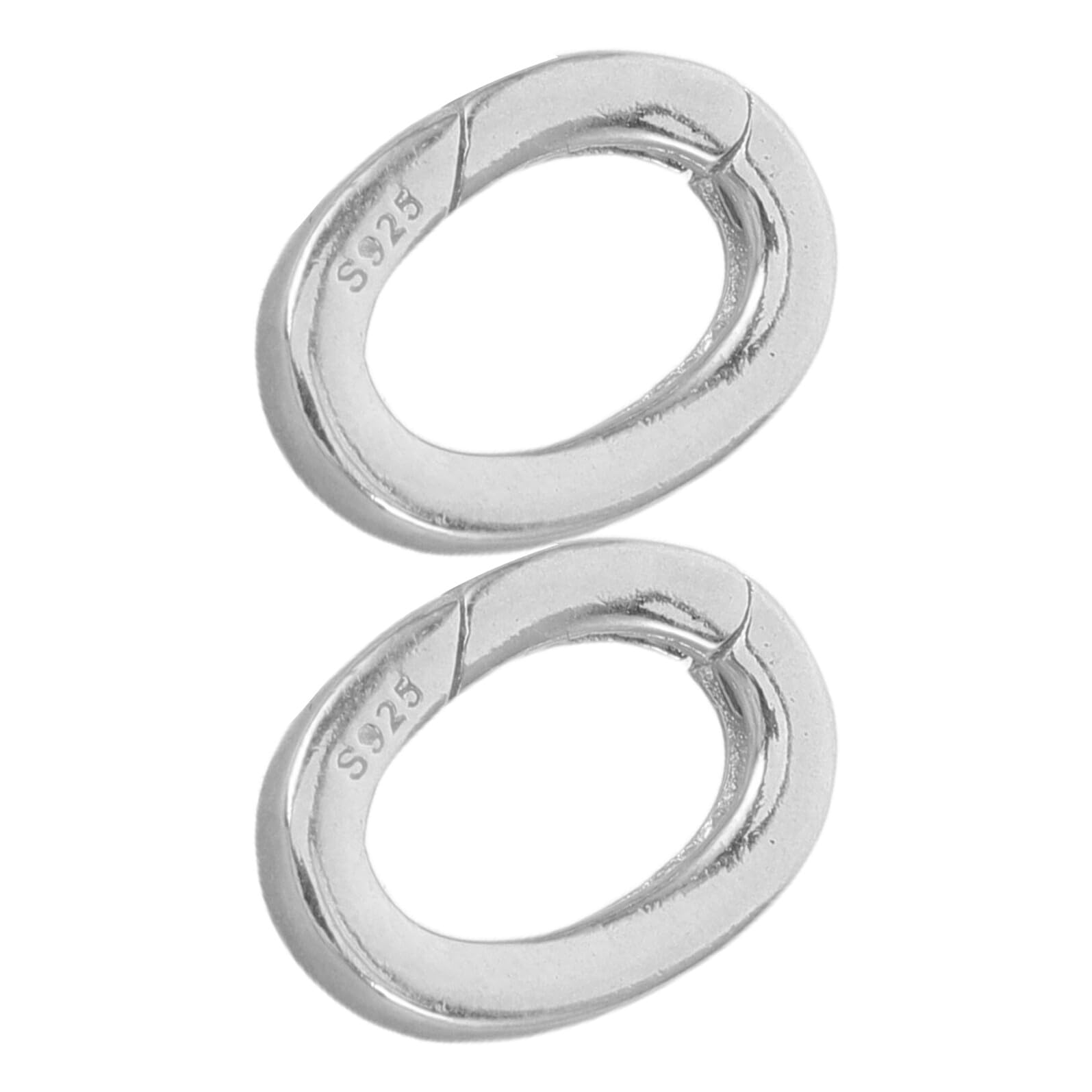 2 Piezas Cierres de Resorte Ovalados para Joyería, Conectores Metálicos 10Mm X 13Mm, Pack de 2 Unidades, Accesorios para Fabricación de Collares y Pulseras, Cierre Conector Seguro