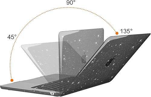 Miniatura 4 de MOSISO Funda compatible con MacBook Air de 15 pulgadas 2023 2024 M3 A3114 M2 A2941, carcasa rígida de plástico brillante con purpurina, cubierta de