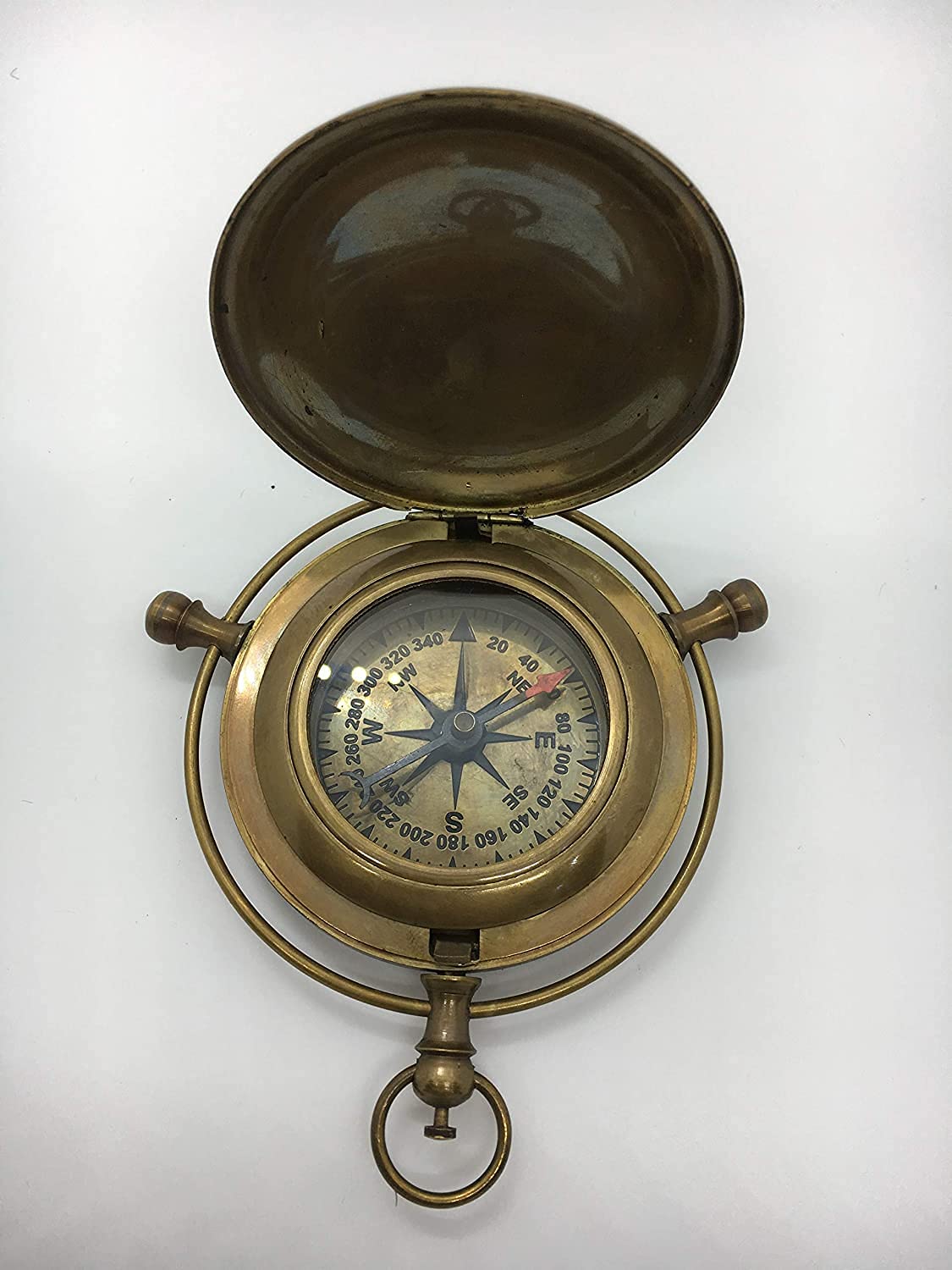 Handmade Antique Brass London Mary Rose Compass, Pocket Directional Magnetic Compass for Hiking & Camping (Best for Collectibles and Gifts)