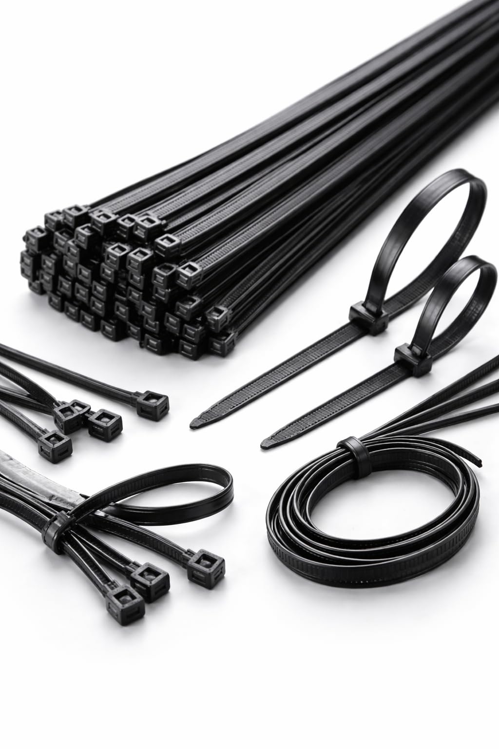 100pc Cable Ties, Adjustable Fasteners for Cable Management and Organization (300mm x 3.6mm)