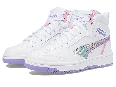 PUMA Kids Rebound Layup Bouncy Sky Kids Shoes PUMA White-Lavender Alert-Mauved Out