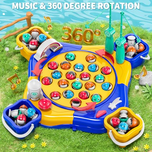 WATUDOU Magnetic Fishing Game for Kids Toddlers 3-5, 70 pcs Fishing Toys for Kids Toddlers 3-5, Fishing Table Toys Board Game Birthday Gifts for 3 4 5 6 7 8 Years Old Kids Toddlers - Thumbnail 3