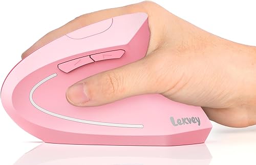 Lekvey Ratón ergonómico, ratón inalámbrico vertical, recargable 2.4 GHz USB óptico túnel carpiano ratones  80012001600 DPI, 6 botones, para laptop,