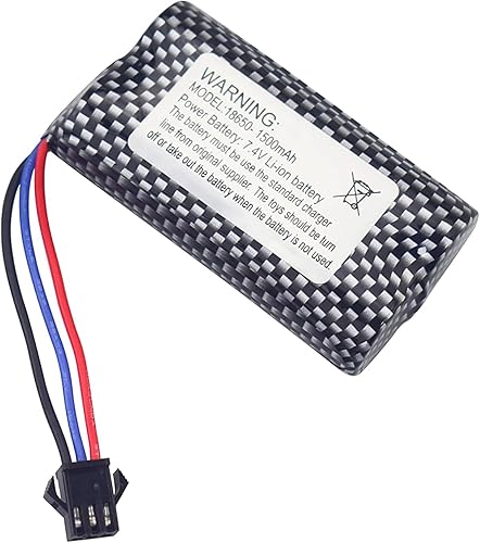 Miniatura 5 de 7.4V 1500mAh SM-3P Plug Batería de litio con cable de carga USB para DE43 DE60 RC Racing RC Car Battery 1575 Dump Truck Construcción Vehículo de