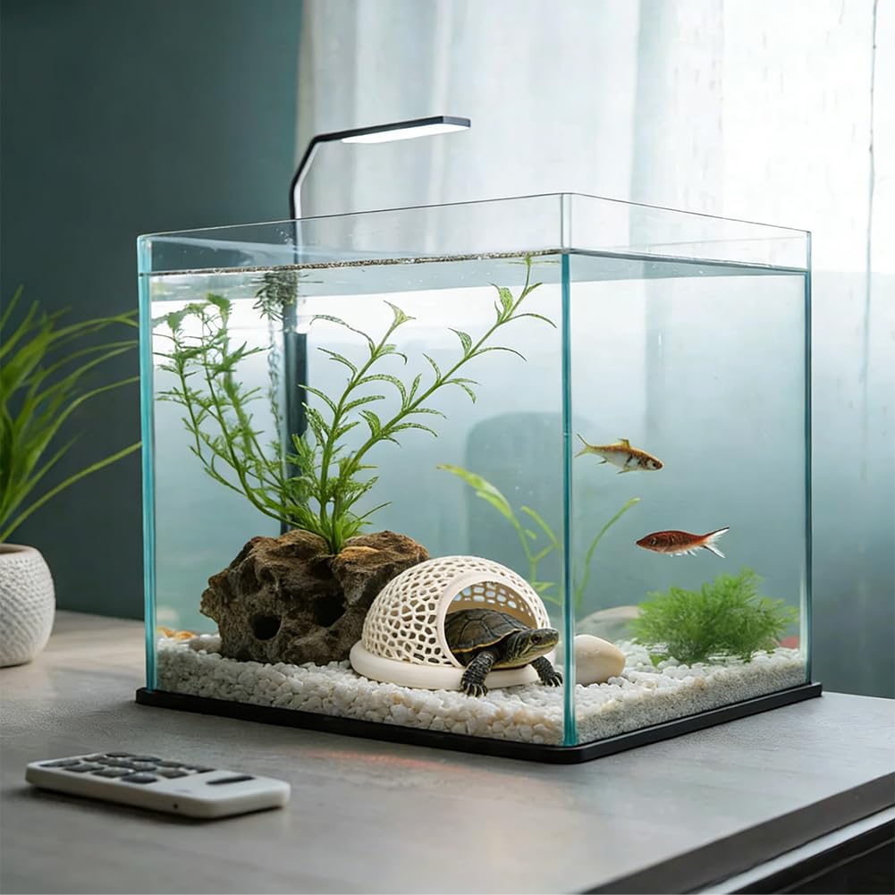 FARYODI 2 túneles para cuevas de acuario, decoración flotante transparente para peces y camarones, escondite para peces luchadores, otros pequeños habitantes de acuarios — view 3