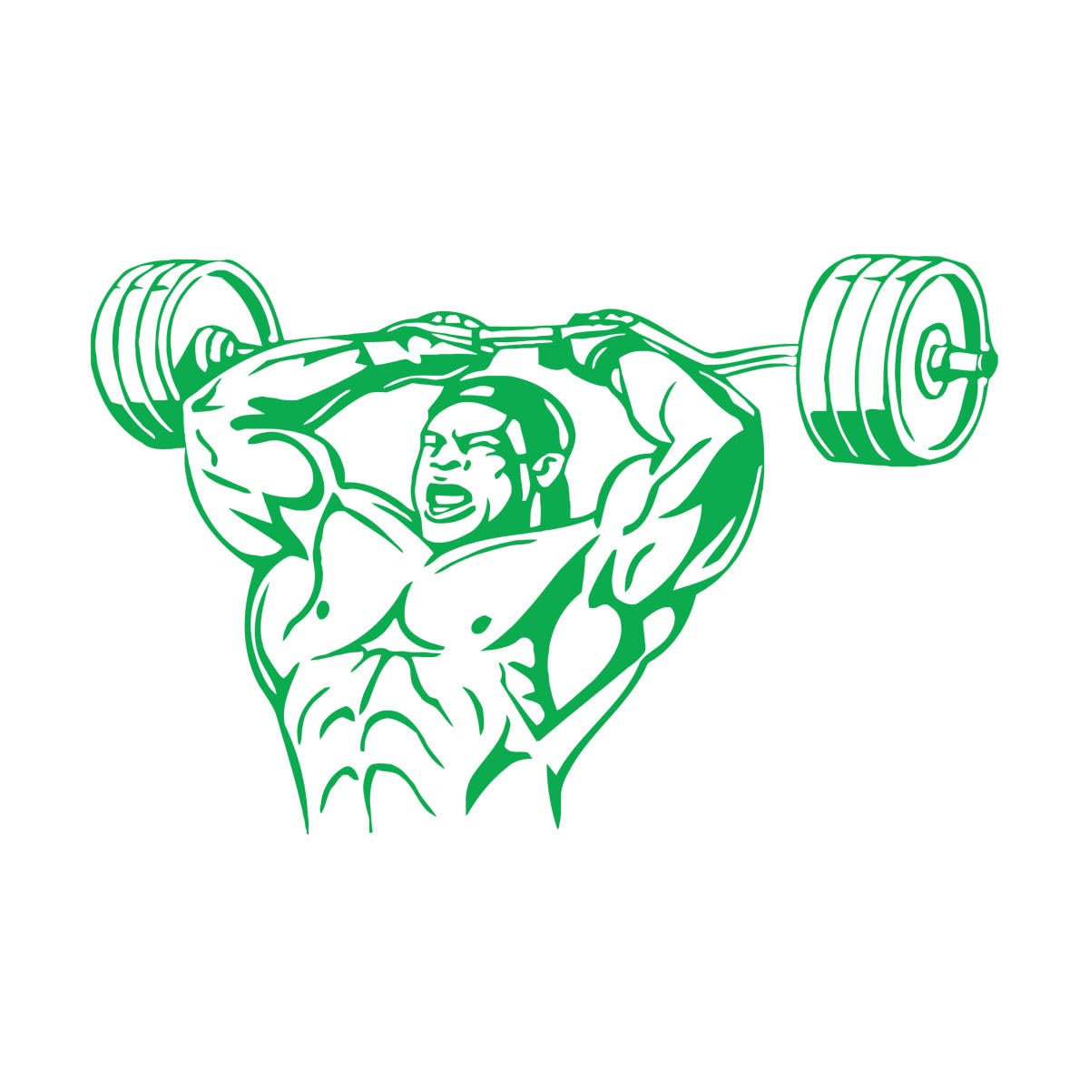 Sport Bodybuilding Vinyl Wall Decals Gym Bodybuilder Muscle Man Weights Wall Stickers for Fitness Centre Cool Decoration Extra Large - 74x115cm