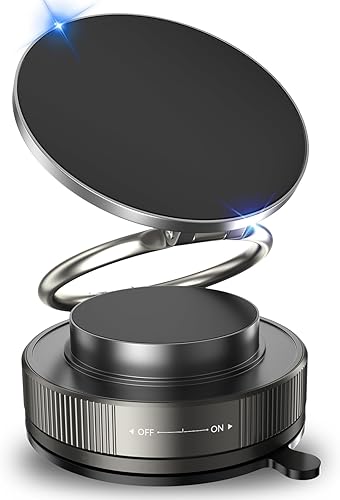 Soporte magnético de teléfono al vacío para automóvil, soporte magnético fuerte de 2800 gf, ventosa ajustable y reforzada de 360 para