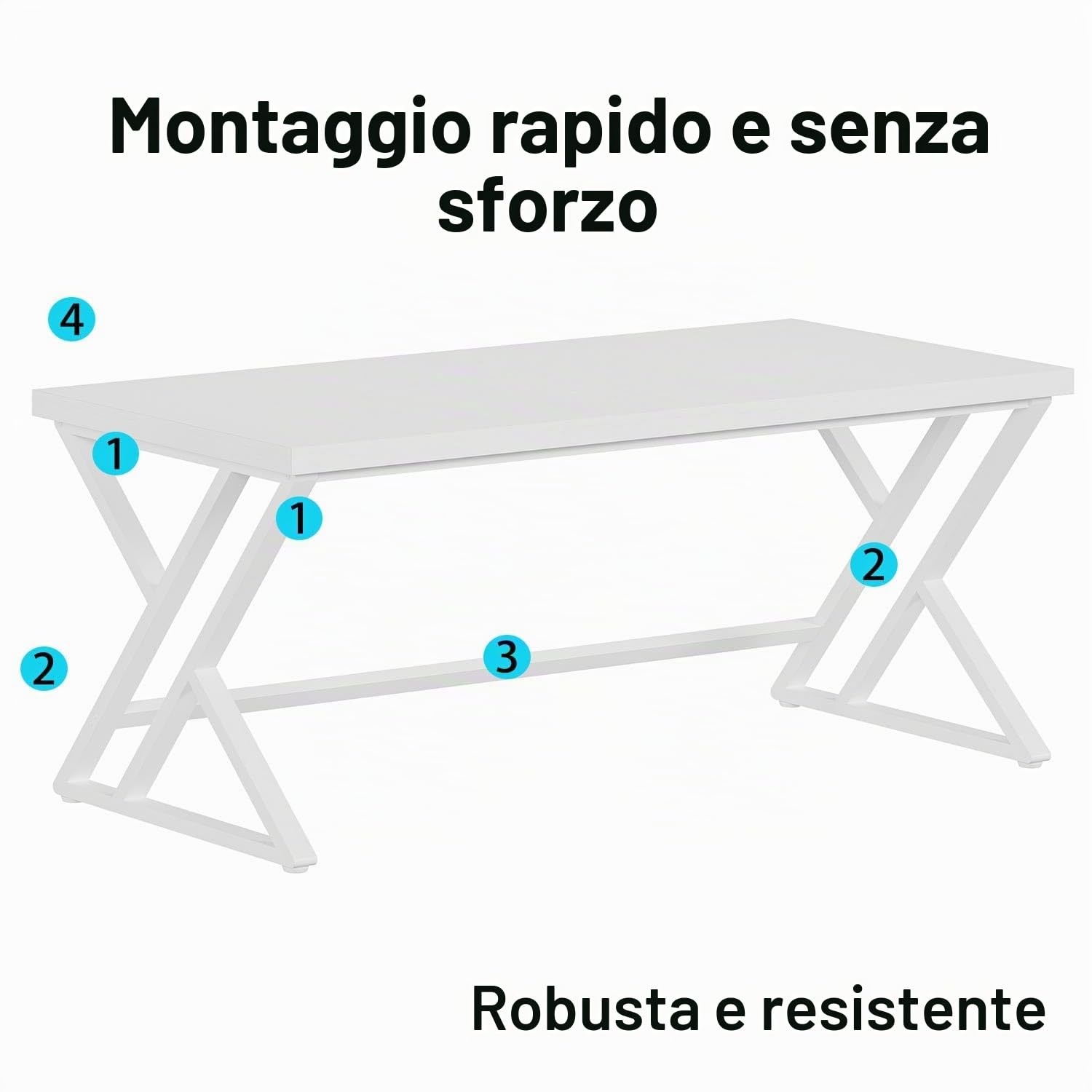 LVB Tavolo per Computer Lungo Industriale per Ufficio a Casa per Studenti, Grande Scrivania in Metallo per Scrivere, Studio, Lavoro, Scrivania in Stile Farmhouse Esecutiva per Computer da Gioco per