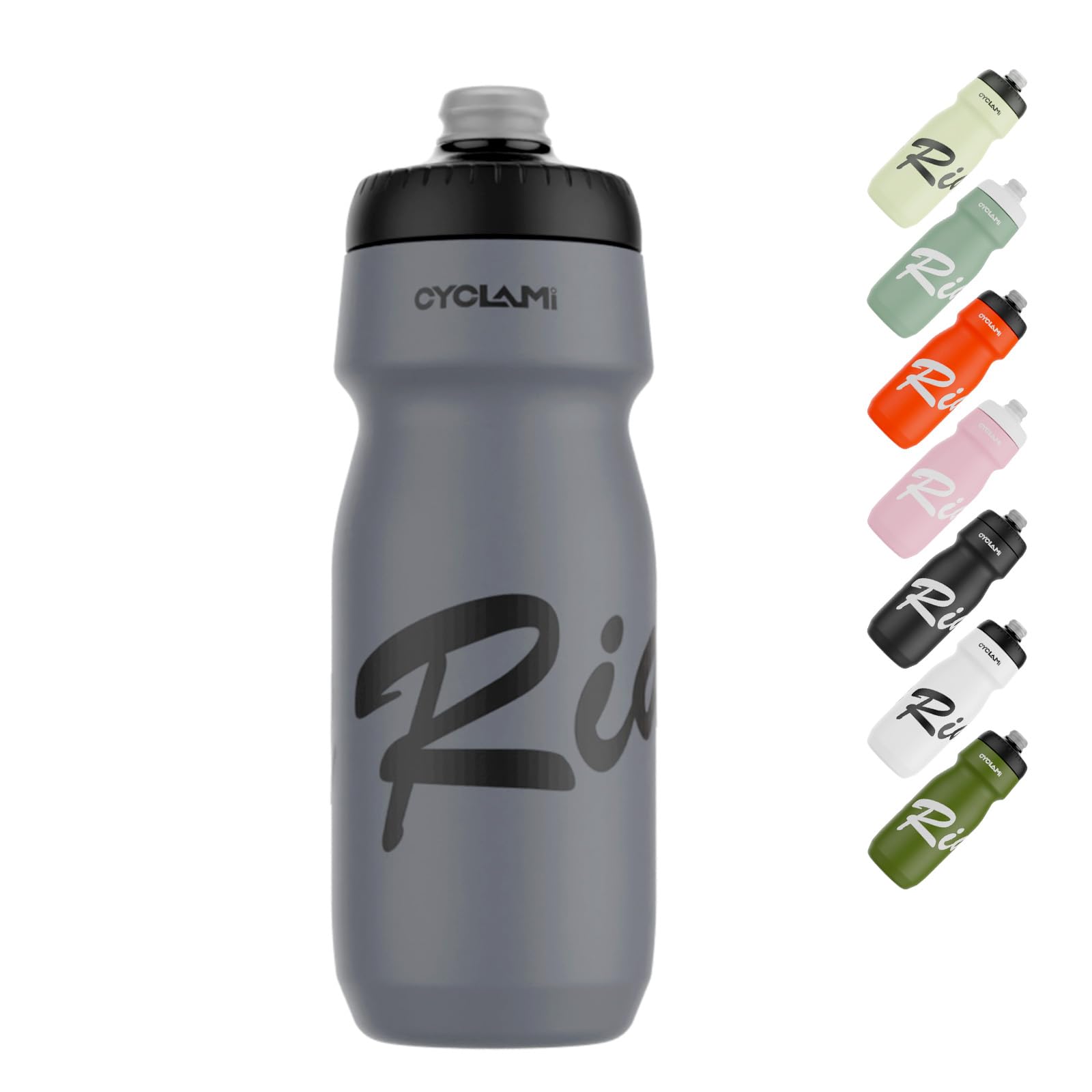 Bicycle Water Bottles, 650 ml, Lightweight, BPA-Free, Leak-Proof, Squeeze Cycling Bottle for Cycling, Fitness, Hiking, Swimming (Grey)
