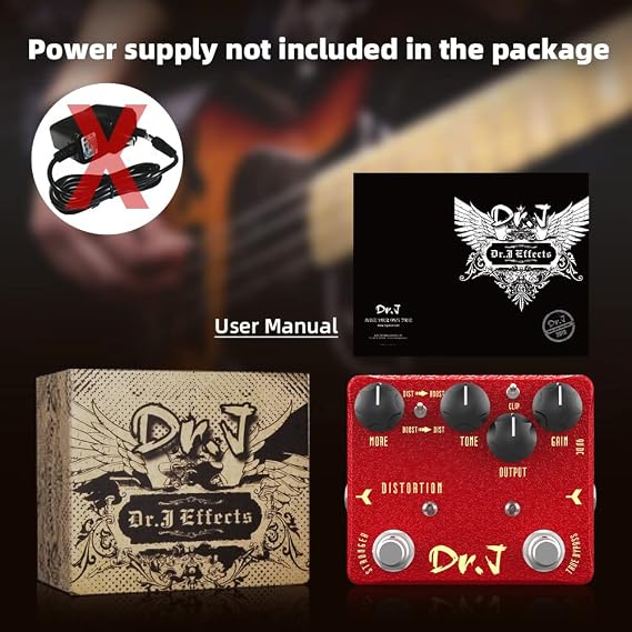 JOYO Distortion Pedal of Classic Modded Early 80s Screaming Distortion Effect for Electric Guitar High-end Edition Dr.J Series (D59)
