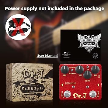 JOYO Distortion Pedal of Classic Modded Early 80s Screaming Distortion Effect for Electric Guitar High-end Edition Dr.J Series (D59)