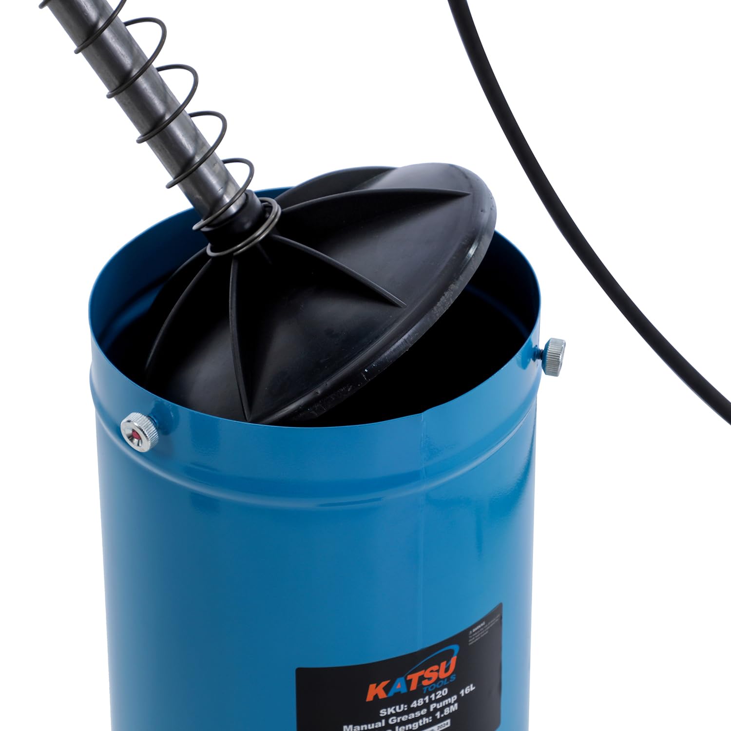 KATSU Tools Pompa per Grasso Manuale 16L Distributore di Grasso Ingrassatore con Pompa Portatile Pistola per Grasso a Mano, Lubrificatore per Veicoli e Macchine 481120