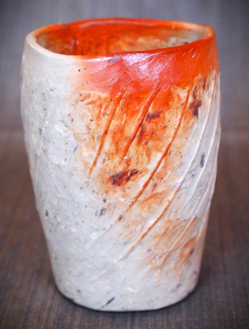 人気作家★川端文男【師：金重利右衛門】★備前《自然練り込み》湯呑み★共箱 Amazon | 川端文男師 金重利 右衛門 備前 自然練り込み 湯呑み | ノー