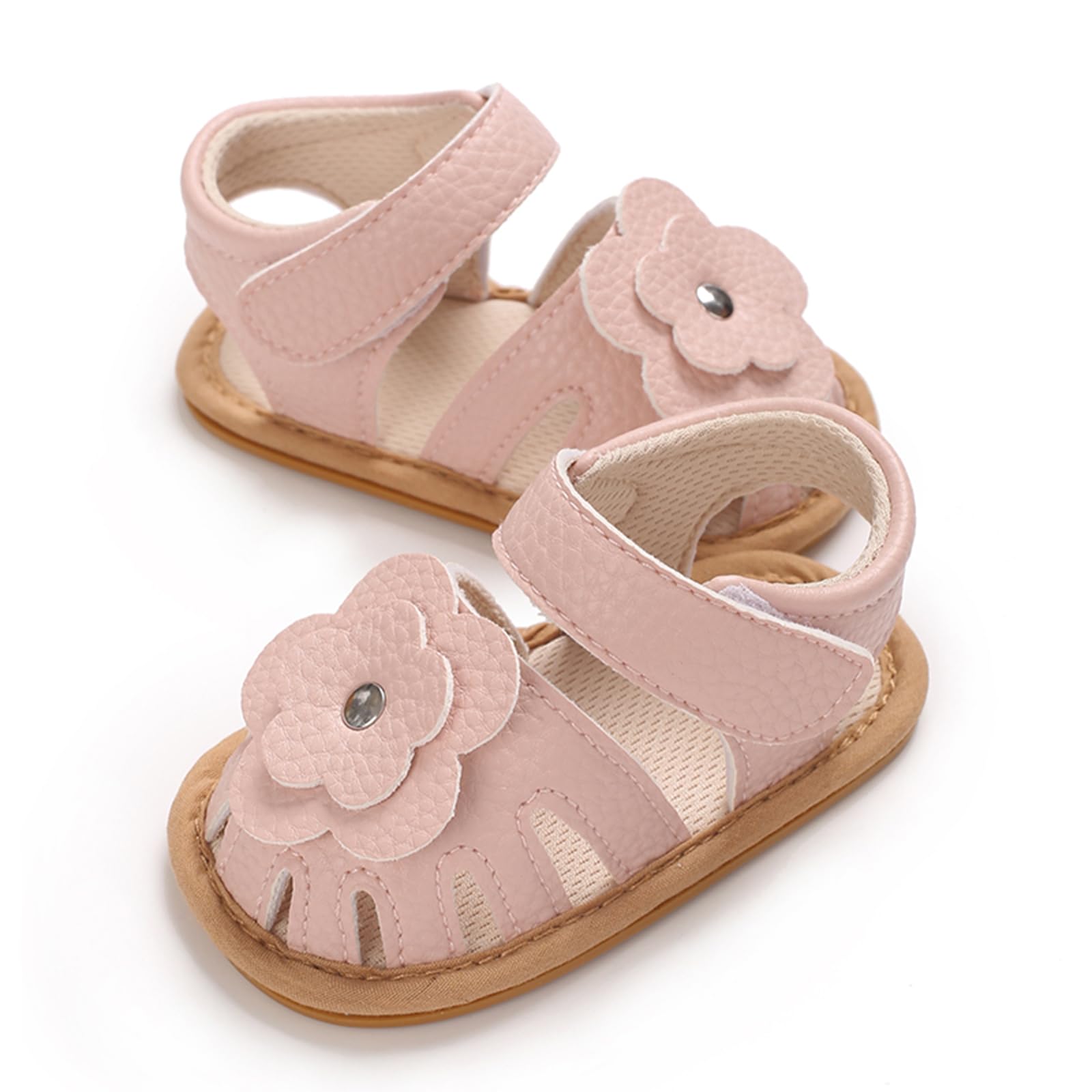 MASOCIO Sandale Bébé Fille Bout Ouvert Chaussure Été Bébé Plat Caoutchouc Antiderapant
