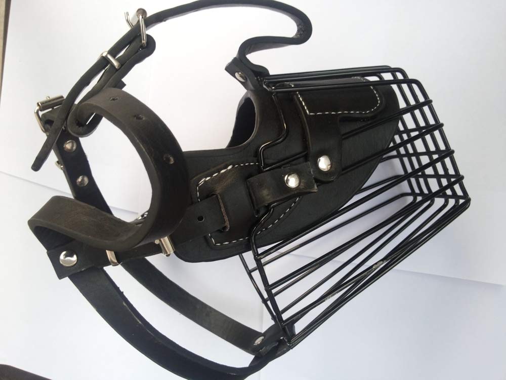 Dog Muzzle with Leather Adjustable Strap for Large Breed Dogs (B0795N3D2F) Amazon Price History, Amazon Price Tracker