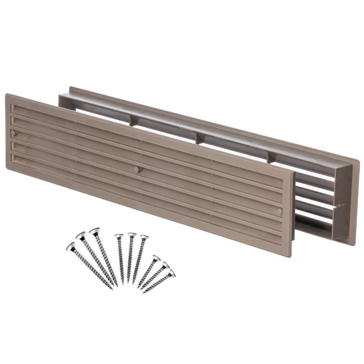 Steinberg14 Oak Door Vents for Interior Doors 450x92mm / 17.7x3.6 inch Two Sided Ventilation Grille - Beige Plastic Cover - Door Air Vent with Screws