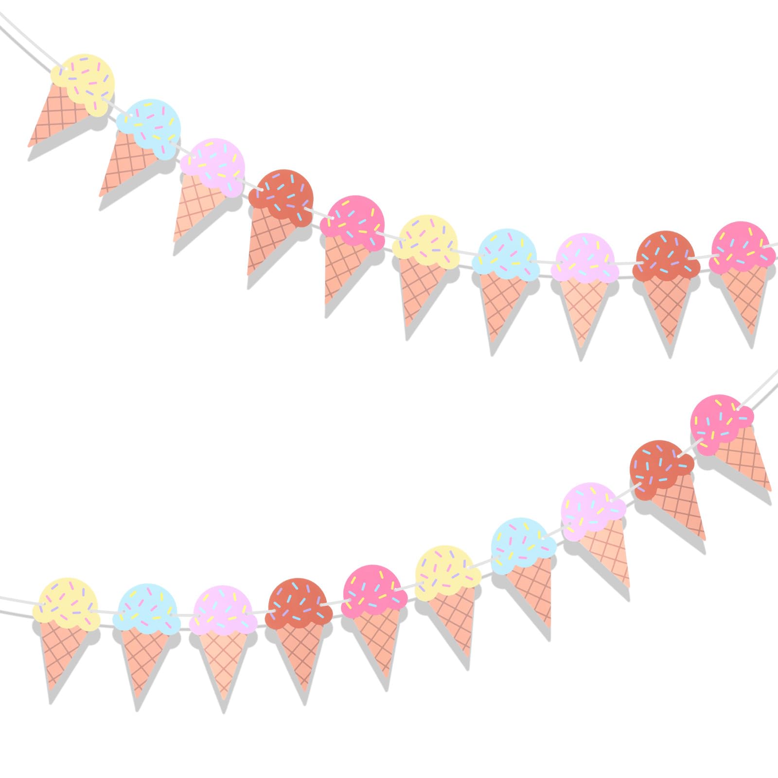 2 Pcs Ice Cream Banner- Summer Ice Cream Party Decorations