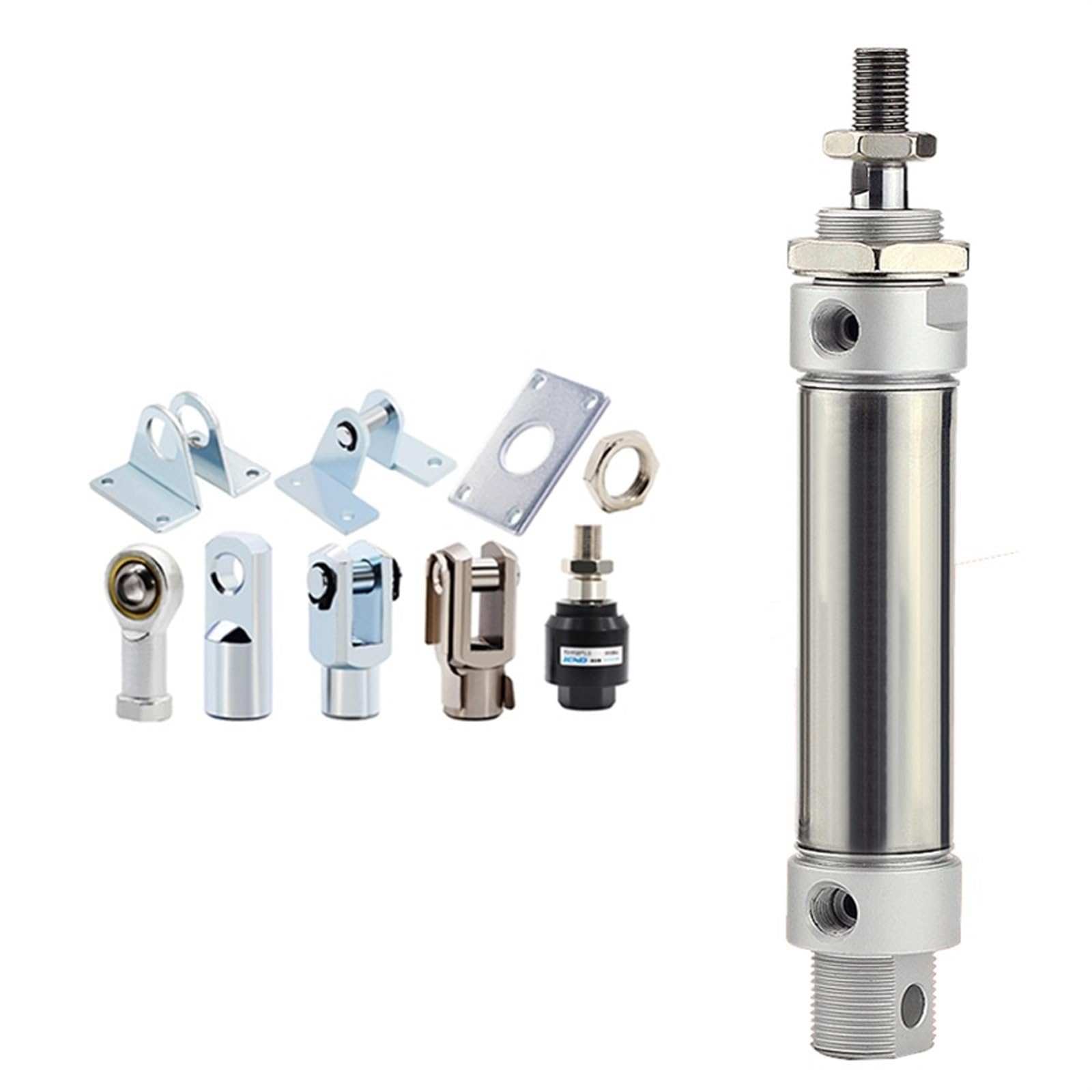COSZWQDP MA25 Mini Air Pneumatic Cylinder 25-500mm Stroke Stainless Steel Double Acting Piston and F 1Pcs(MA25X200)