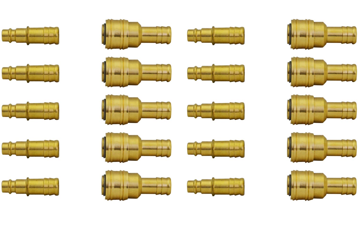 1/2/5/10 Stecker mit Druckluftkupplung Messing Schnellkupplung mit Schlauchtülle 13mm Ventilsteckdose (10)