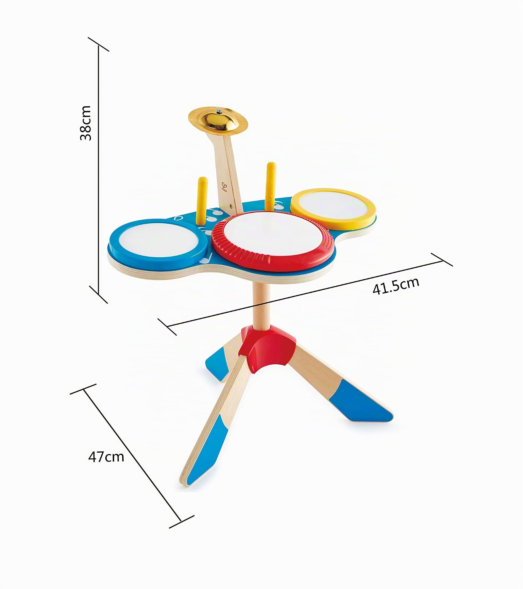 Hape Schlagzeug und Becken, Spielzeug Musikinstrument für Kinder ab 3 Jahre