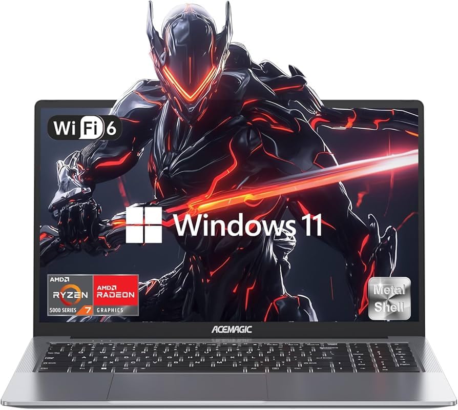 KAIGERR 2025 Laptop, Laptop Computer with AMD Ryzen 7 5000 Series (8C/16T, Up to 4.3GHz), 16GB RAM 512GB NVMe SSD Windows 11 Laptop, Radeon RX Vega 8 Graphics, WiFi 6, 53Wh Battery, Backlit KB