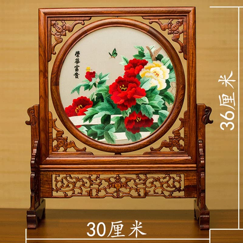 Amazon｜N/A 手作り両面刺繍卓上飾り蘇州刺繍美容中国テーブル画面古代