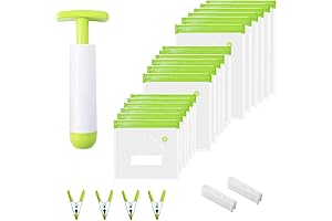 Crosfen 37-Piece Sous Vide Kit: Reusable Bags, Pump & Clips