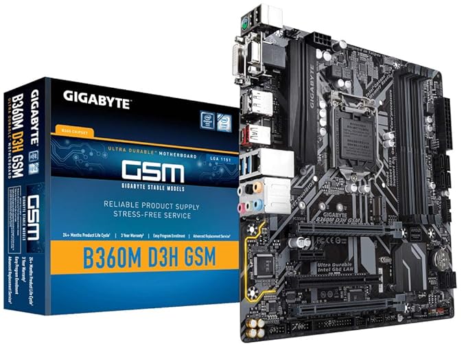 GIGABYTE B360M D3H GSM LGA1151/Intel B360/DDR4/Quad CrossFireX/SATA3&USB3.1/M.2/A&GbE/MicroATX Motherboard