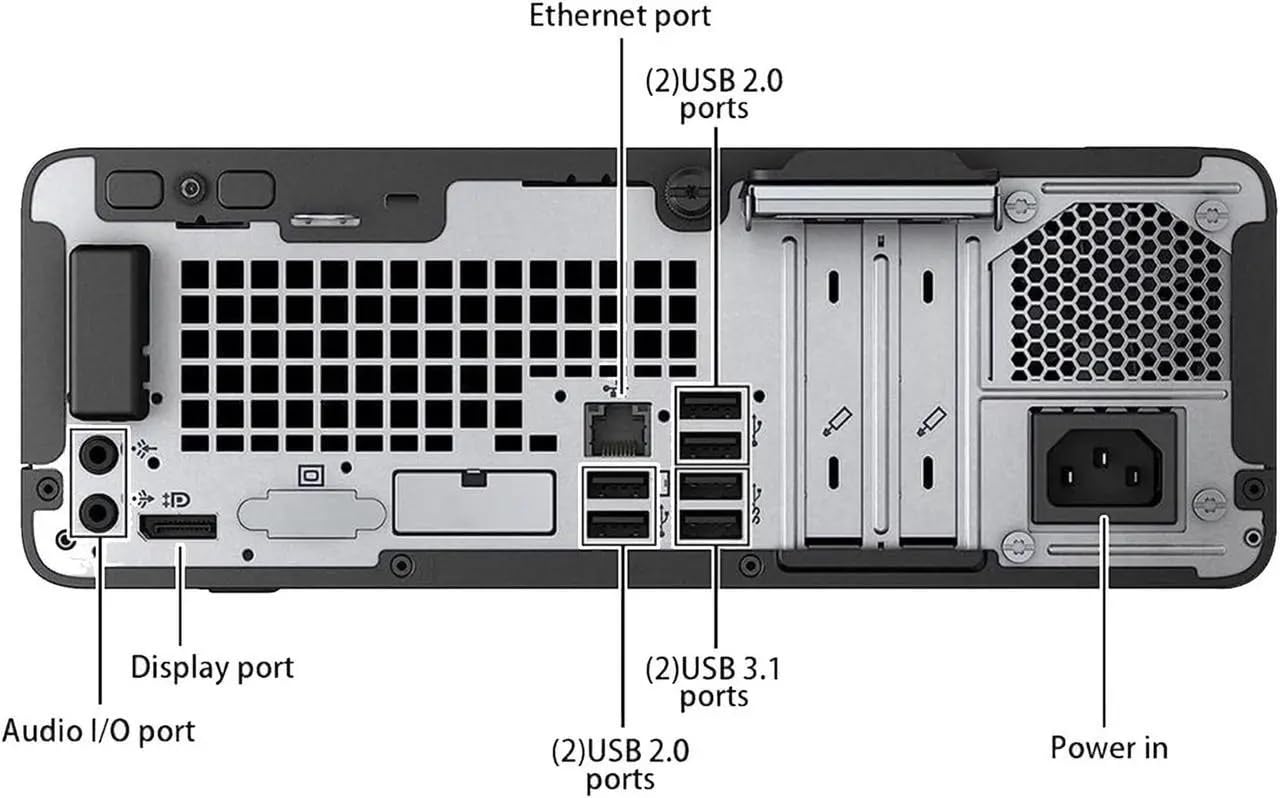 HP ProDesk 400 G5 SFF Ordenador de sobremesa, Intel Core i5-8500T, 8 GB de RAM, SSD de 256 GB, WiFi, Bluetooth, Teclado QWERTY Estadounidense, Windows 11 Pro (Reacondicionado).