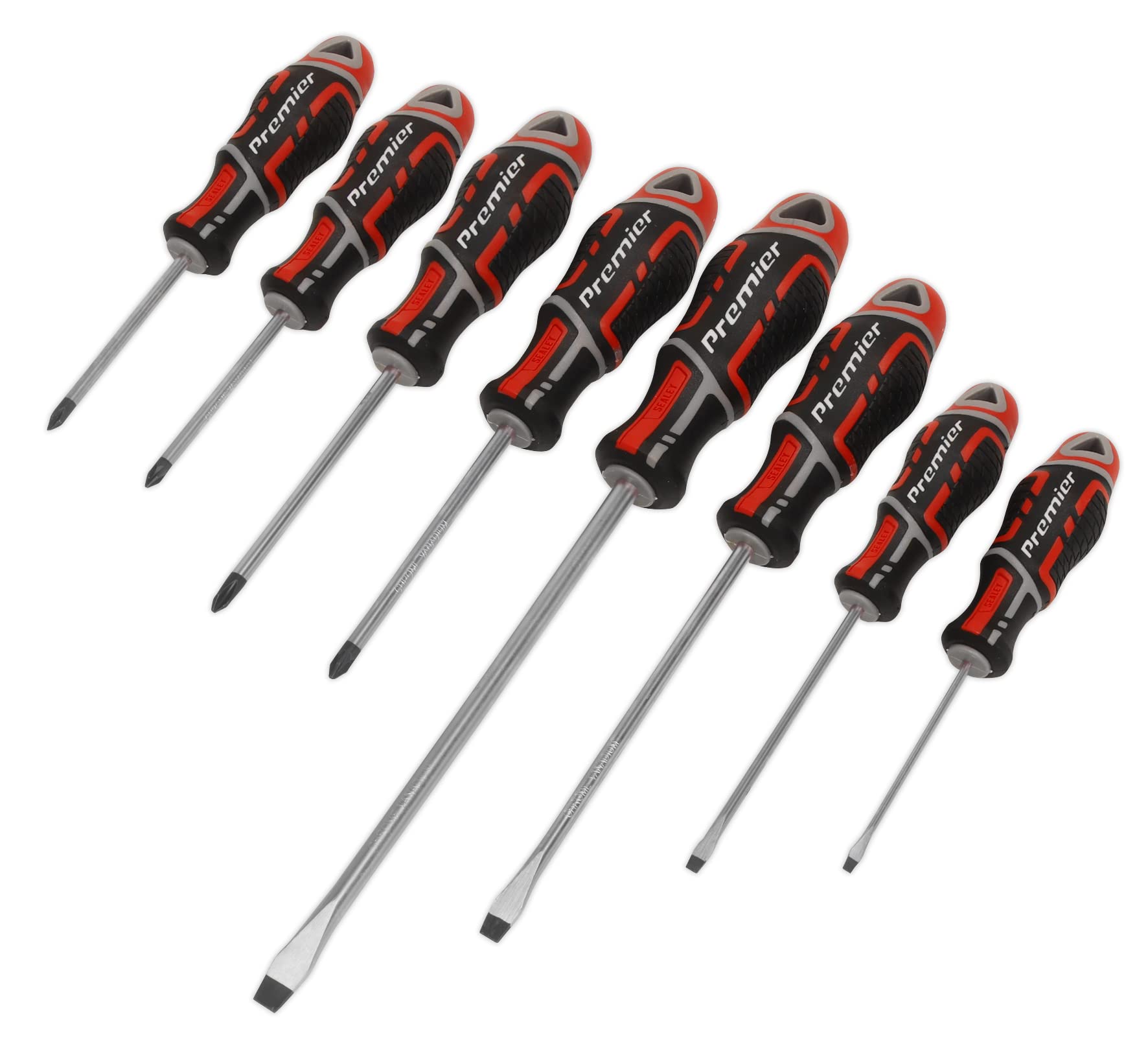 Sealey Premier AK4322 8 pce GripMax Slot, Pozi & Phillips Magnetic Screwdrive...