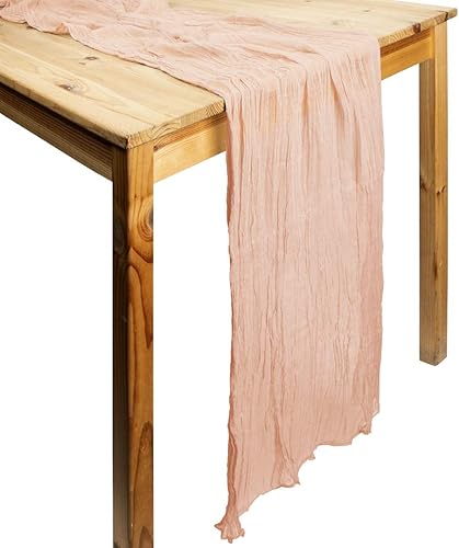 Miniatura 56 de Koyal Wholesale Camino de mesa de estopilla para decoración de boda, tela de gasa de tela transparente para granja rústica, fiesta bohemia nupcial,