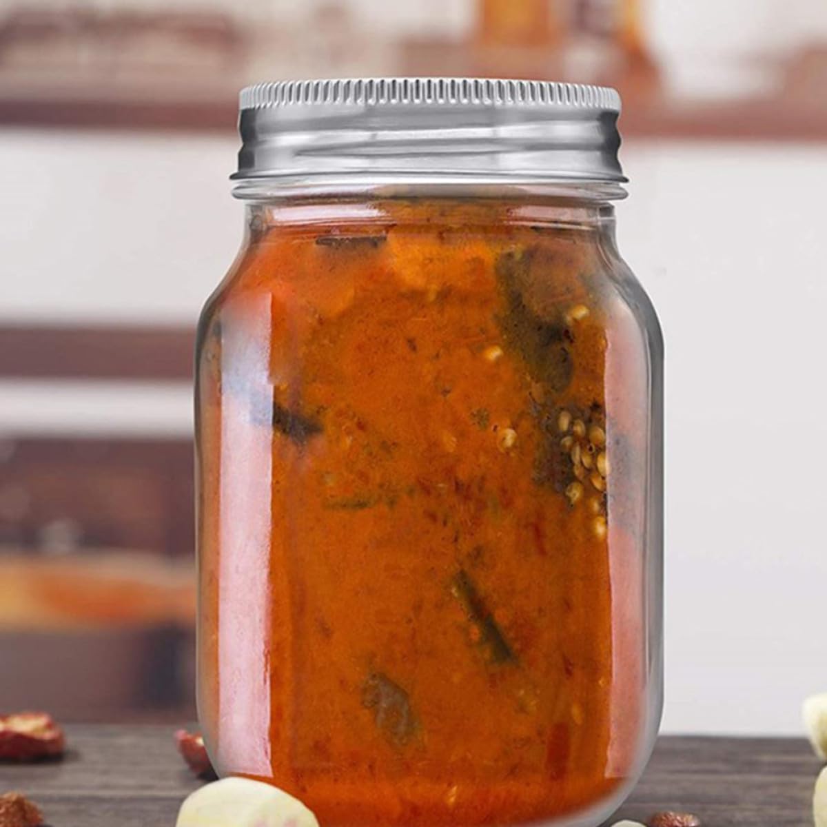 NUOBESTY Contenitori Alimentari con Coperchio Ermetico da 500ml in Vetro Set 6 Barattoli Versatili a per Casa