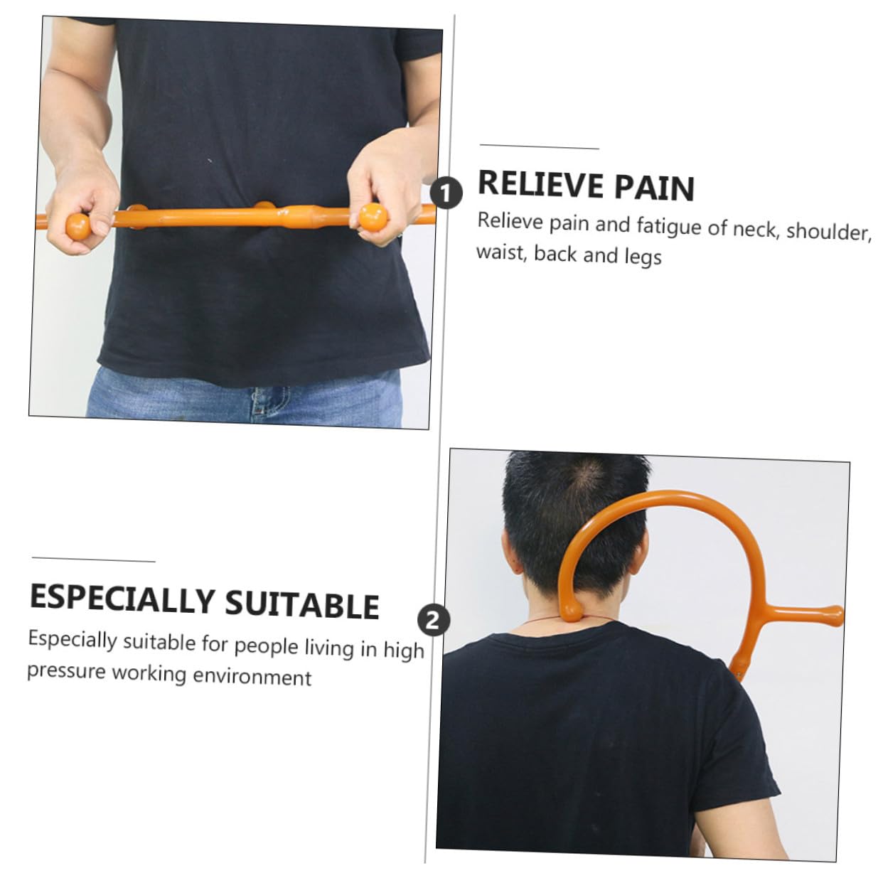 HEMOTON Bastón de Masaje Multifuncional Portátil para Puntos Gatillo Alivio Muscular Eficaz para Cuello Espalda y Piernas Diseño Desmontable y Ligero para Uso Cómodo Diario