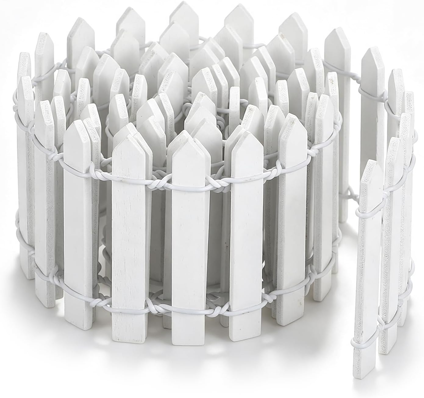 35 Inch Mini Fairy Garden Fence, Small Wood Decorative Fence