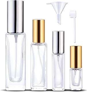 Skogfe Refillable Perfume Atomizer Bottle-Glass Empty Spray Bottle,Atomizer Perfume Bottle Refillable Travel 4 Pack, Packe...