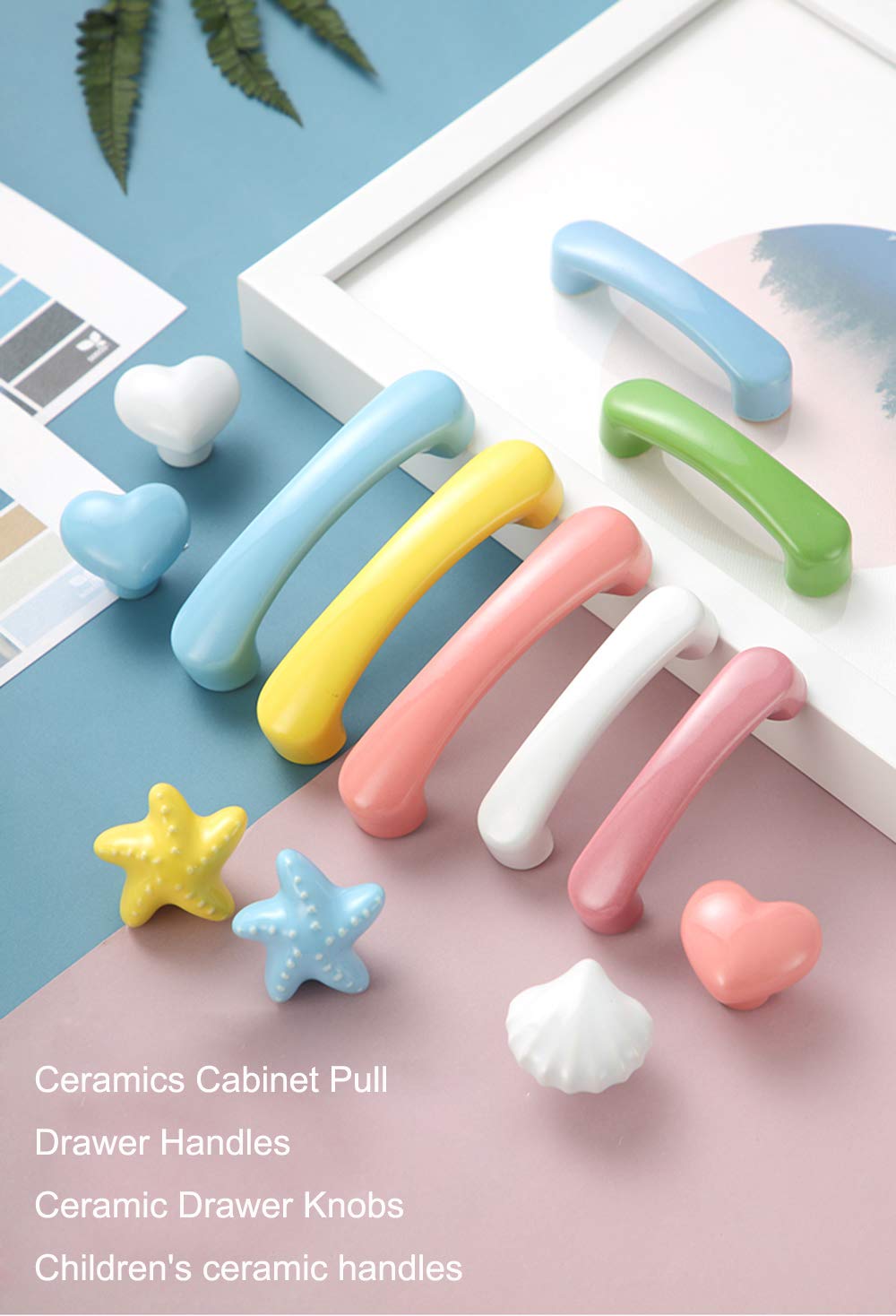 12pcs perillas de cerámica para gabinete cajón de la habitación de los niños, cajón de la cómoda, con el tornillo (blanco)