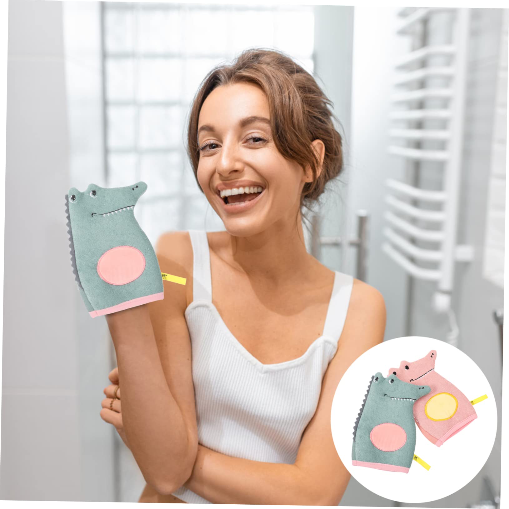 FOMIYES 3 Set di Guanti da Esfolianti Riutilizzabili Morbidi E Confortevoli con Design a Cartoni Animati per Ragazzi E Ragazze Antiscivolo 2 Pezzi*3