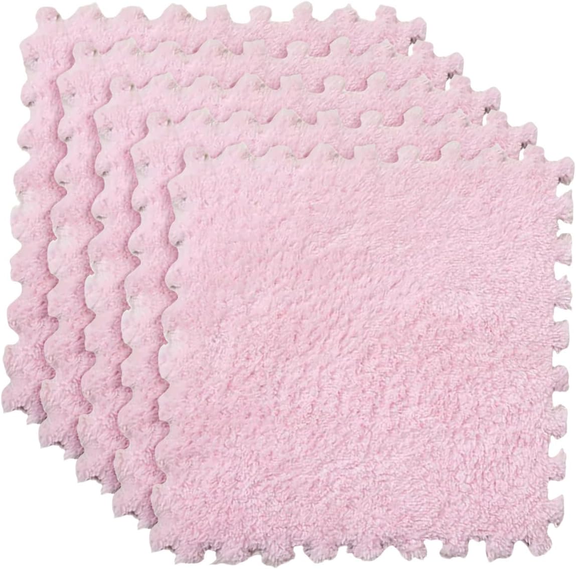 5-20pcs Carpet Squares Puzzle Mat, Adjustable Interlocking Plush Foam Floor Mat for Home Decor Bedroom Playroom