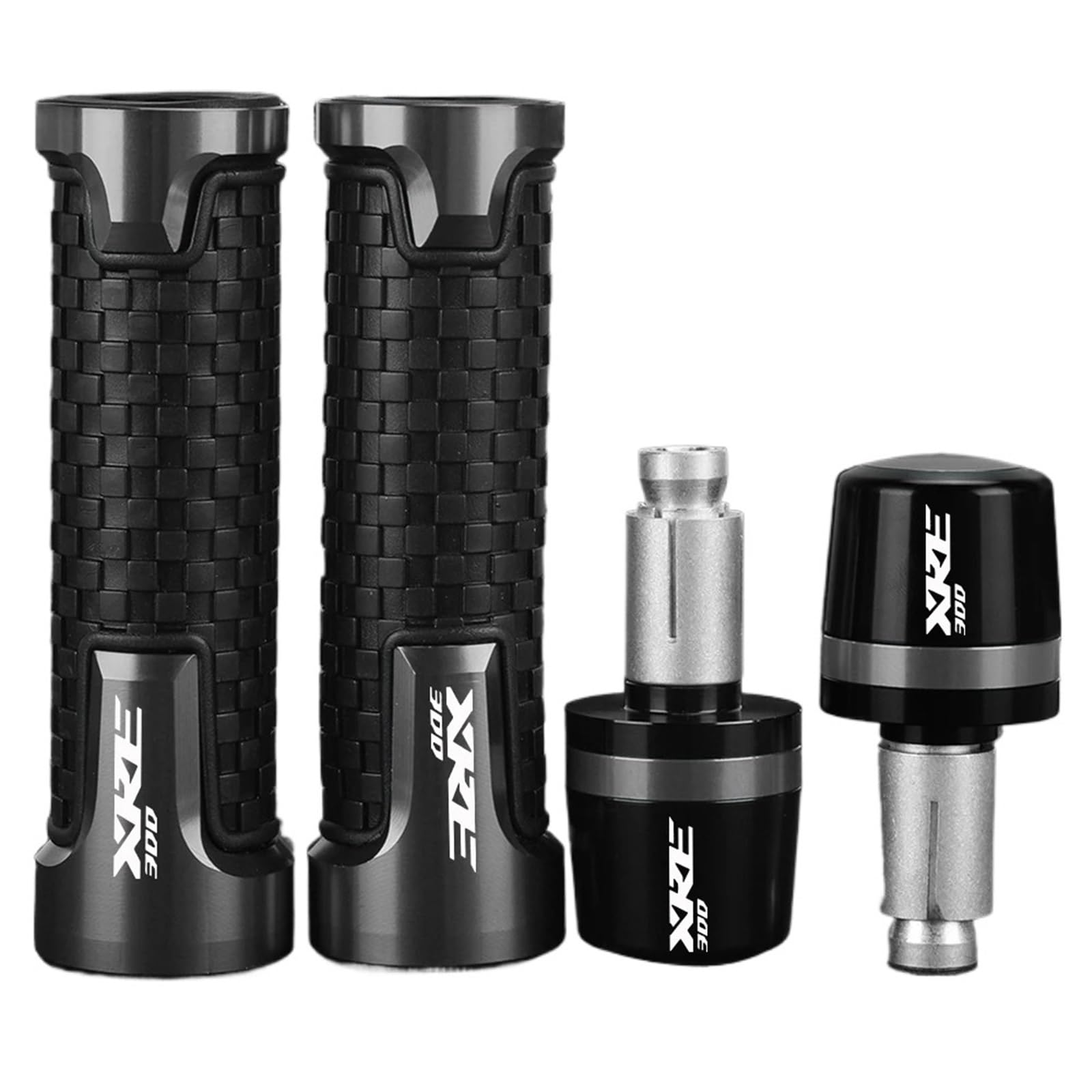 Poignées de guidon moto anti-vibration avec embouts argentés XRE300