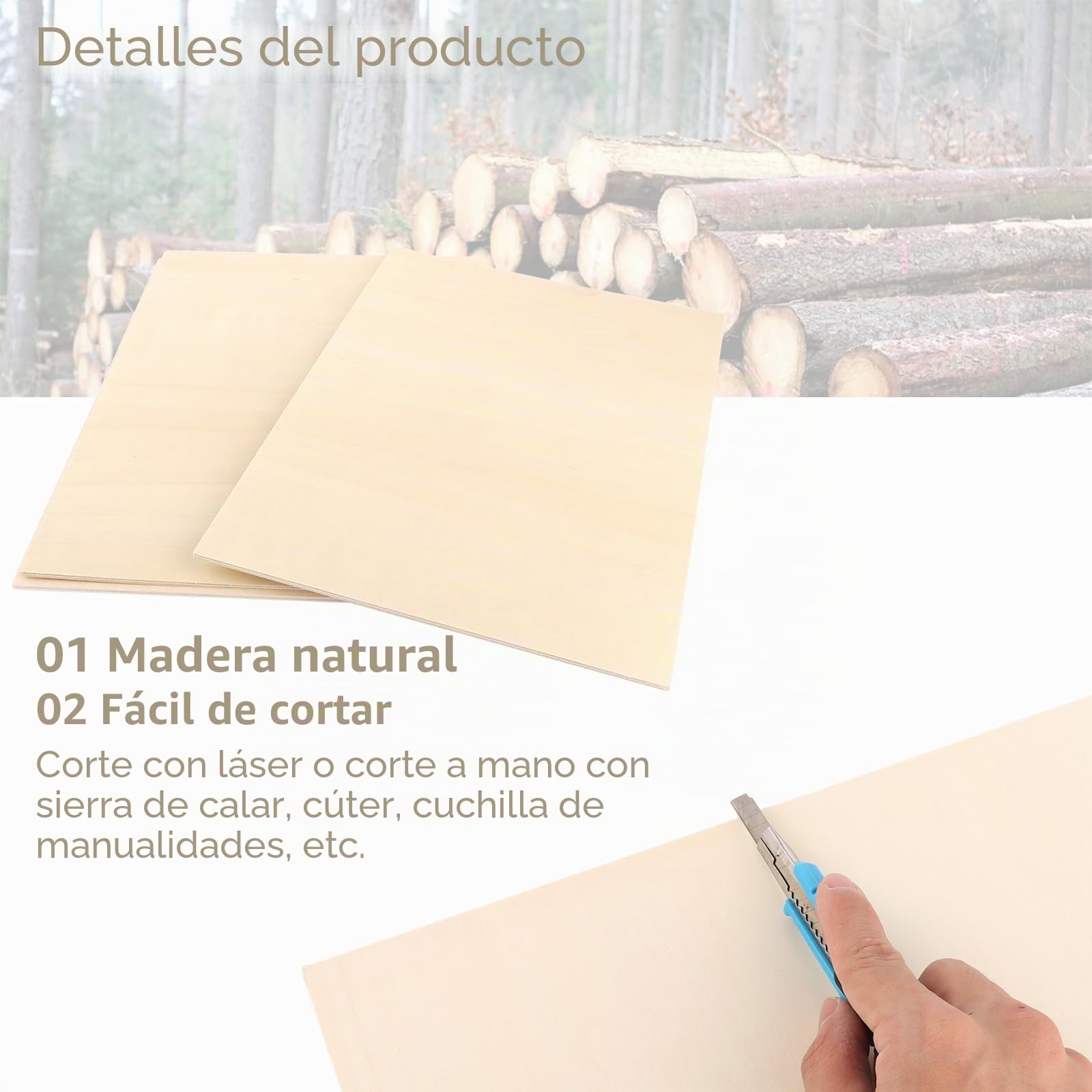 10 placas de madera contrachapada A3, 5 mm, contrachapado de álamo, para manualidades, carpintería, pirograbado, modelismo y regalos